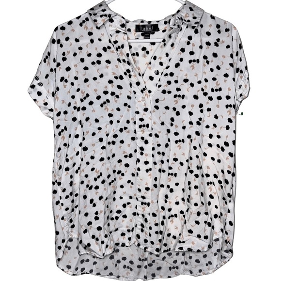 RACHEL Rachel Roy Patterned Rayon Button Down Blouse Size Medium - Picture 1 of 9